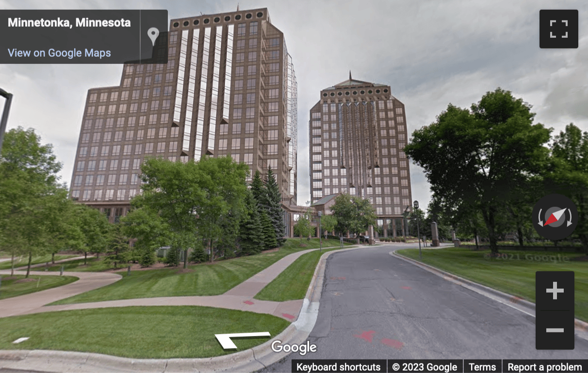 Street View image of 601 Carlson Parkway, Suite 1050, Carlson Center, Minnetonka, Minnesota, USA