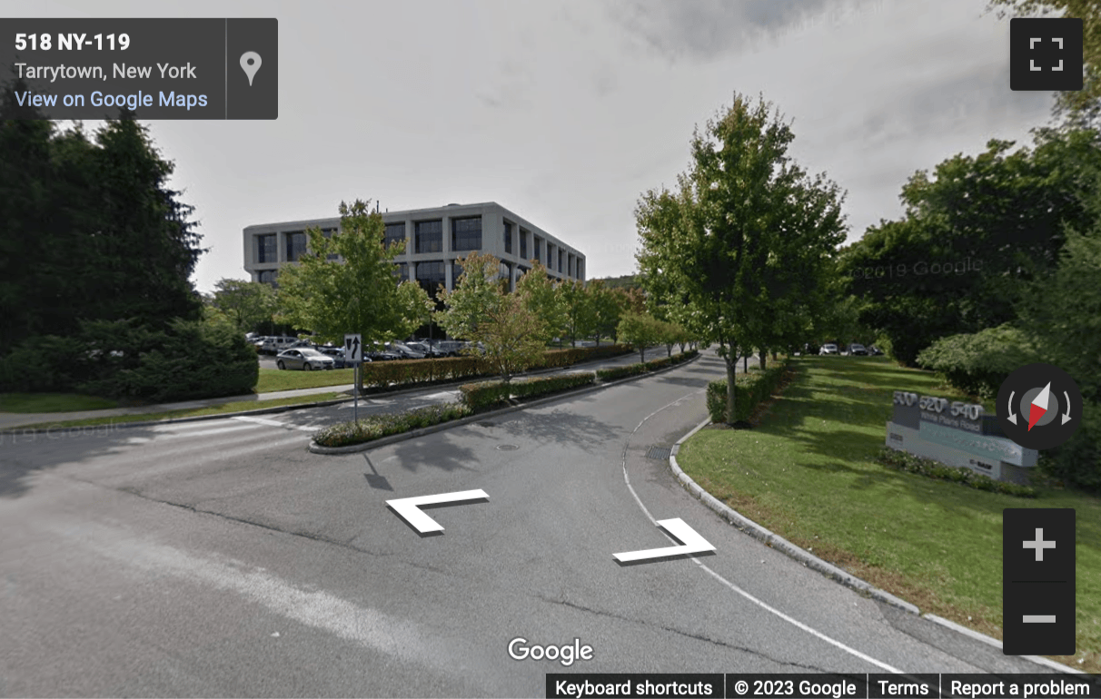 Street View image of 520 White Plains Road, Suite 500, Tarrytown Center, Tarrytown, New York State, USA