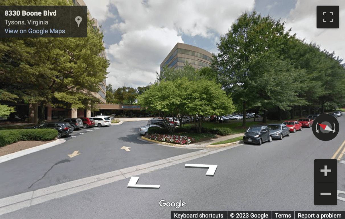 Street View image of 8300 Boone Boulevard, Suite 500, Boone Boulevard Center, Vienna, Virginia, USA
