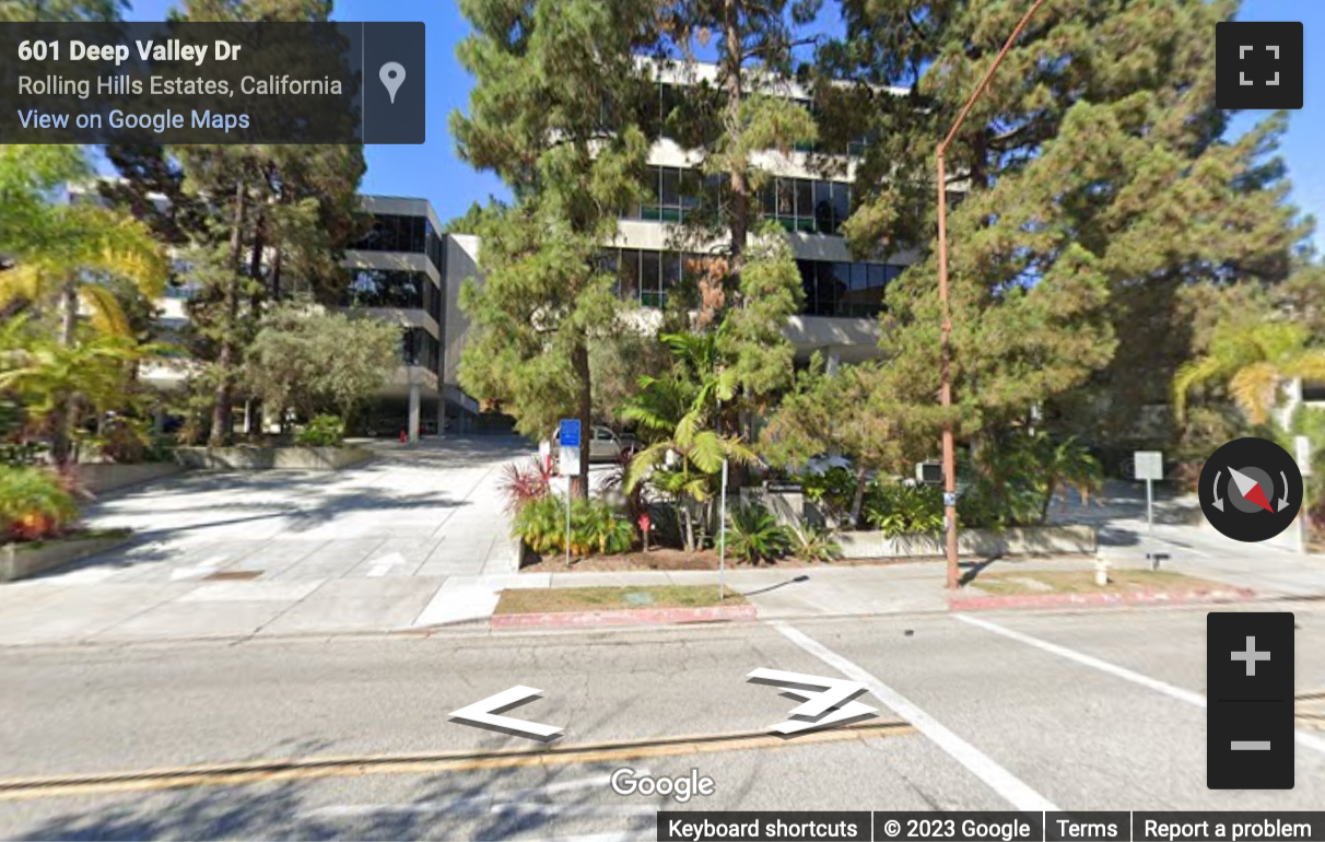 Street View image of 609 Deep Valley Drive, Hawthorne South, Suite 200, Rolling Hills, California, USA