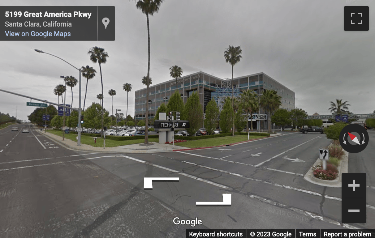Street View image of 5201 Great America Parkway, Suite 320, Techmart Center, Santa Clara, California, USA