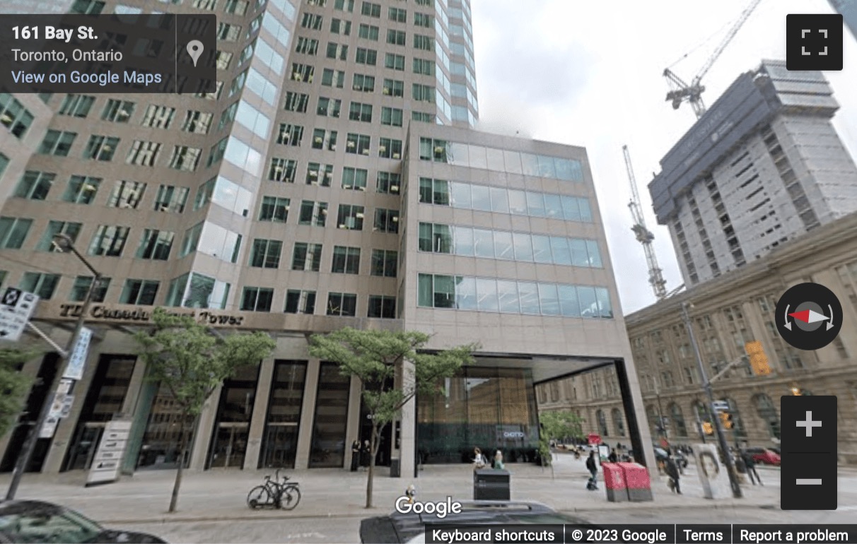 Street View image of 161 Bay Street, BCE Place, Canada Trust Tower (27th Floor), Toronto, Ontario