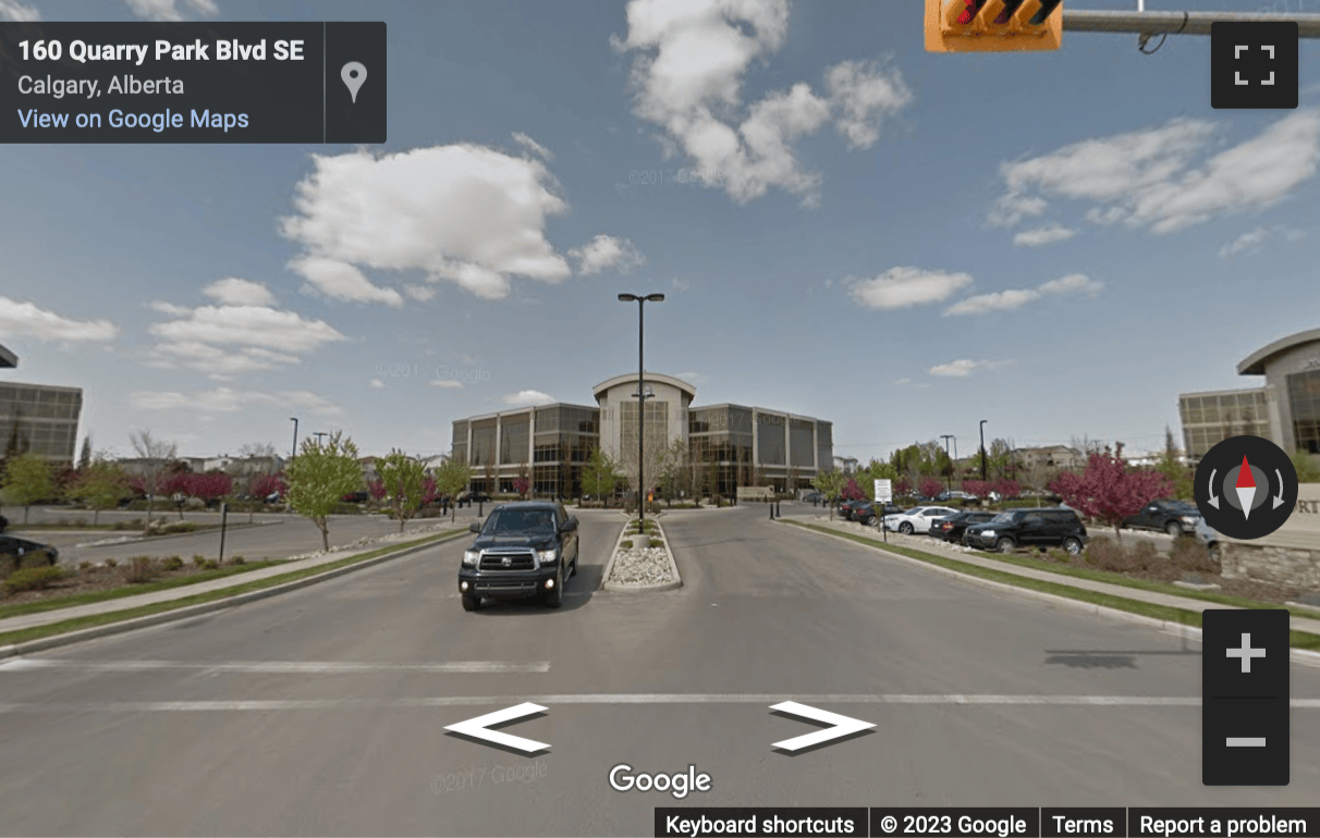 Street View image of Suite 300, 160 Quarry Park Boulevard S. E, Calgary, Alberta, Canada