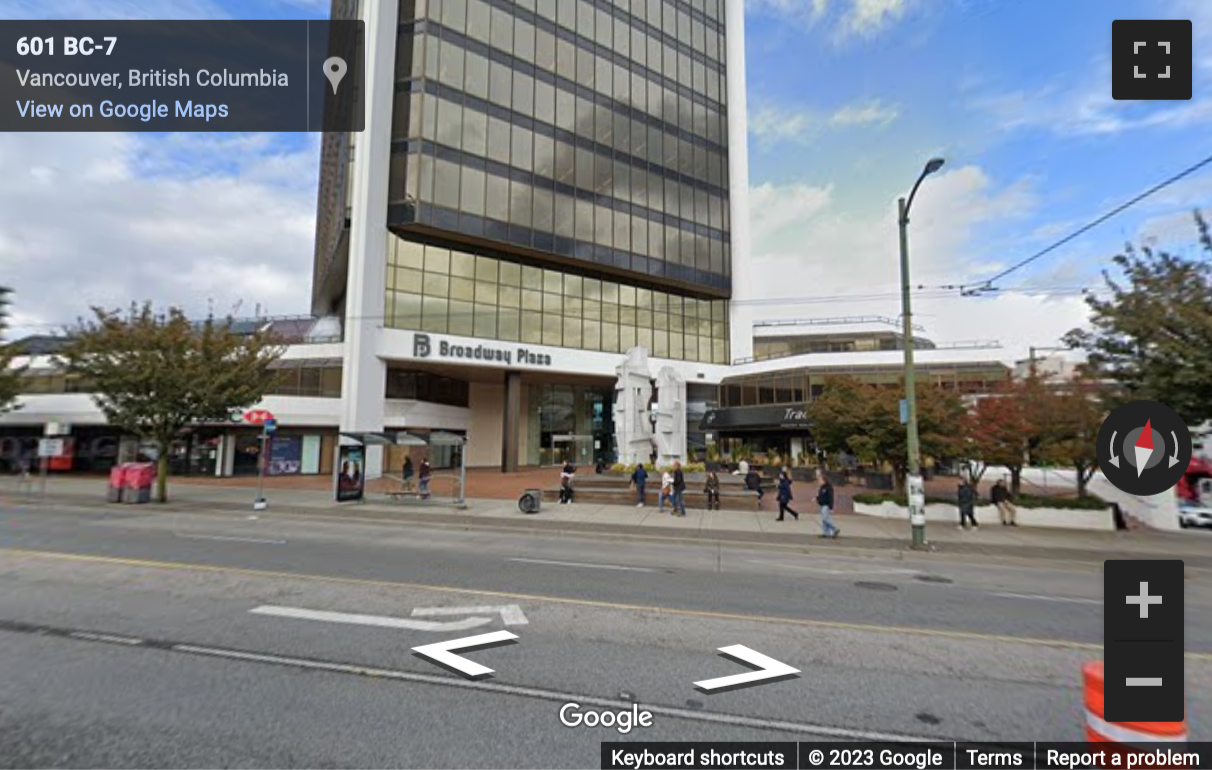 Street View image of 601 West Broadway, Suite 400, Vancouver, British Columbia, Canada