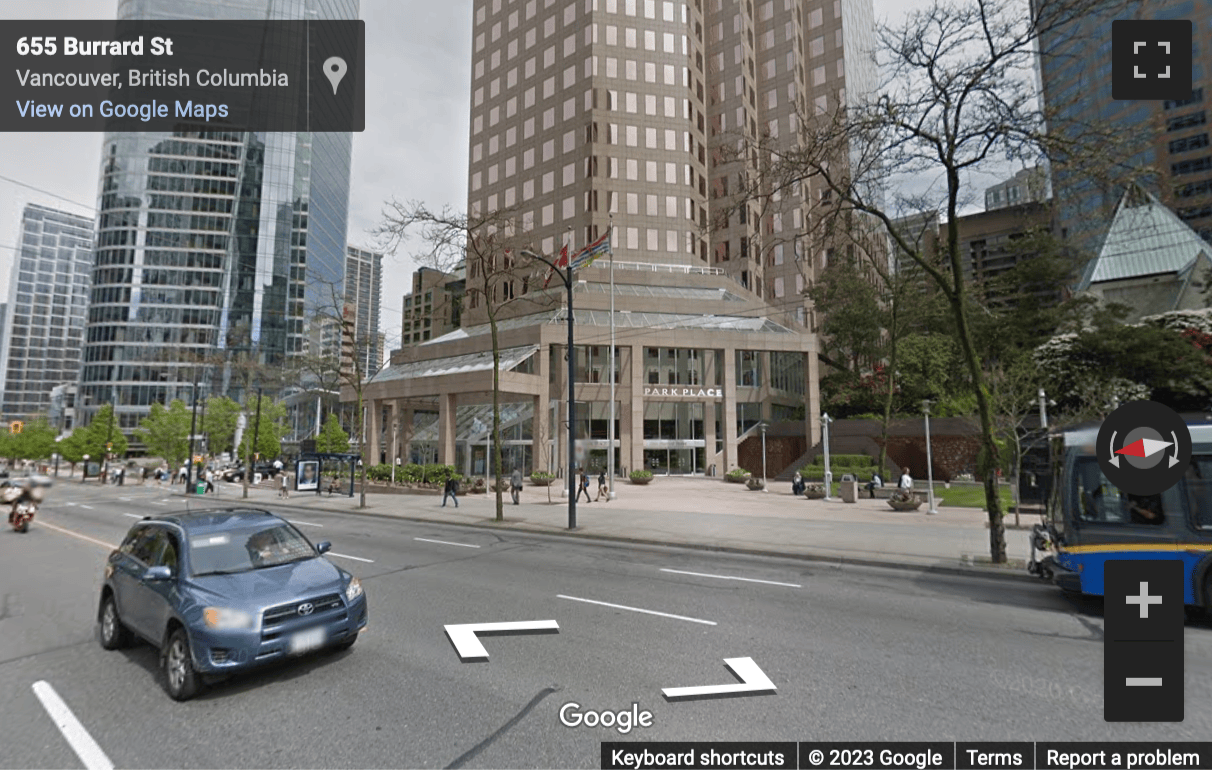 Street View image of Suite 500, 600, Park Place, 666 Burrard Street, Vancouver, British Columbia, Canada