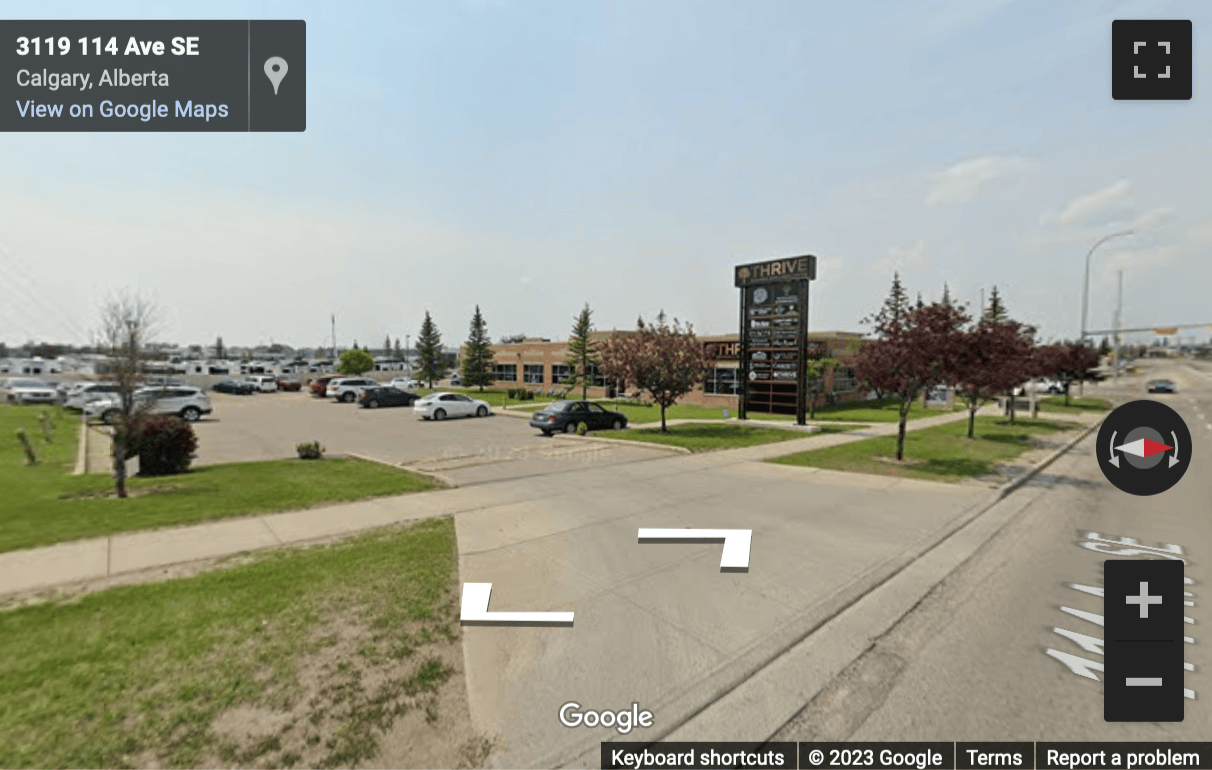 Street View image of 11500 29th Street, SE, Suite 105, Calgary, Alberta, Canada