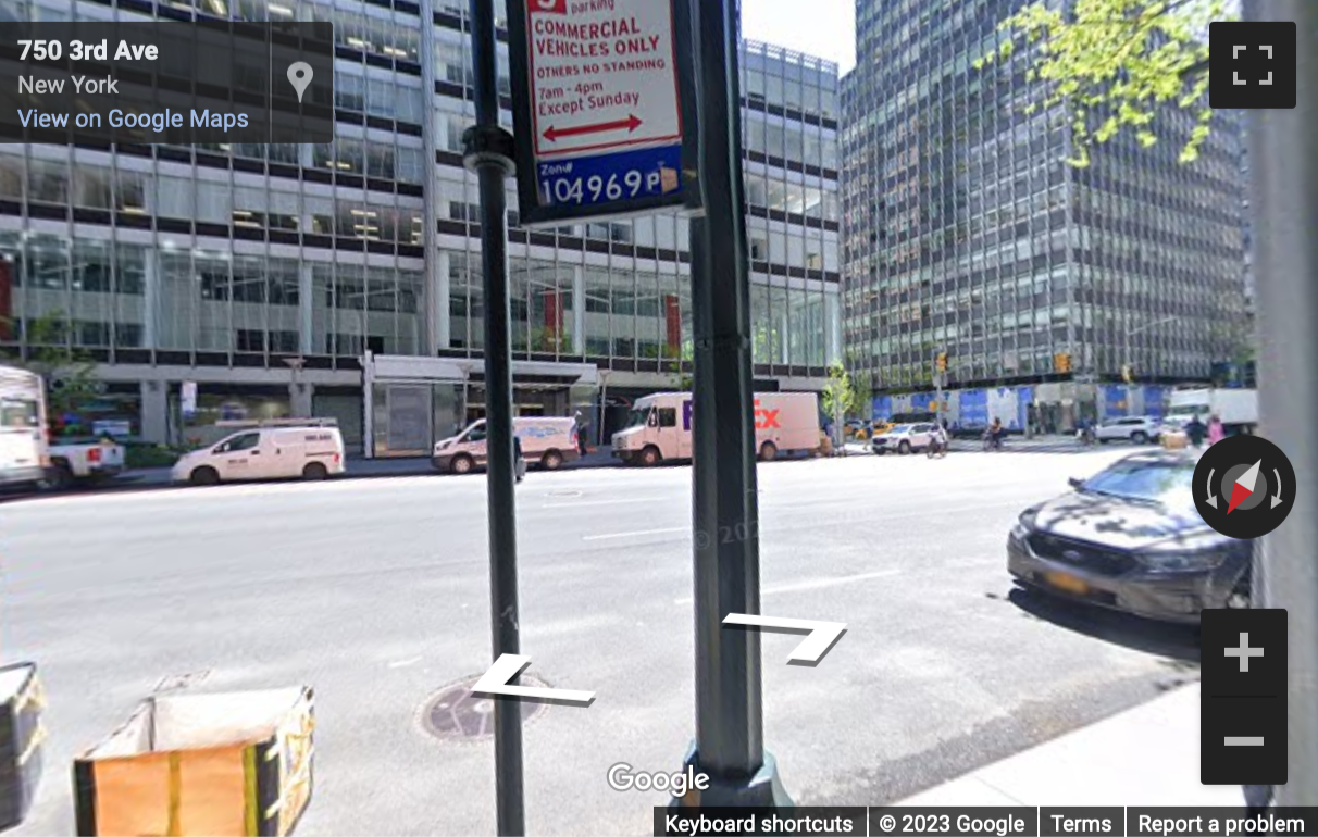 Street View image of 20th and 21st Floors, Corner of 47th Street, 757 Third Avenue, New York