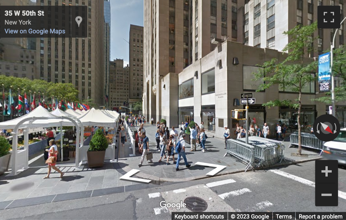 Street View image of One Rockefeller Plaza, Floors 10 and 11, New York, New York State, USA