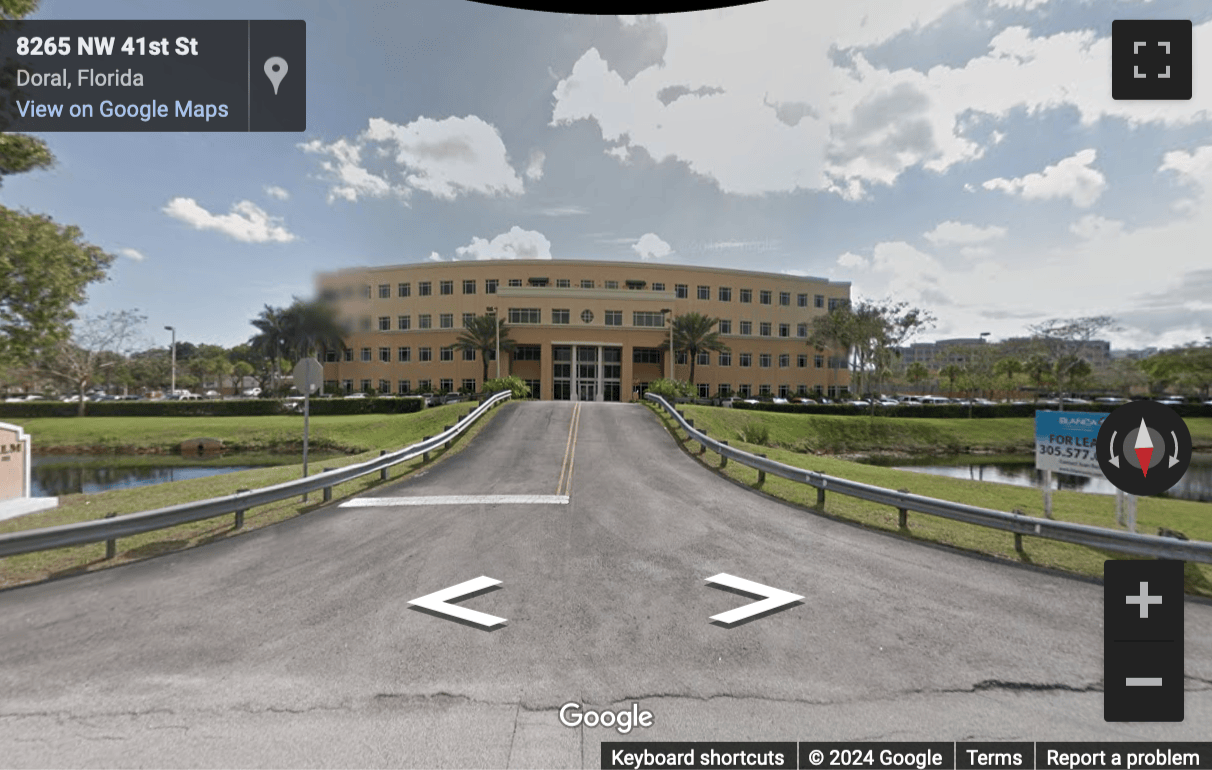 Street View image of 8200 NW 41st Street, Doral, Florida, USA