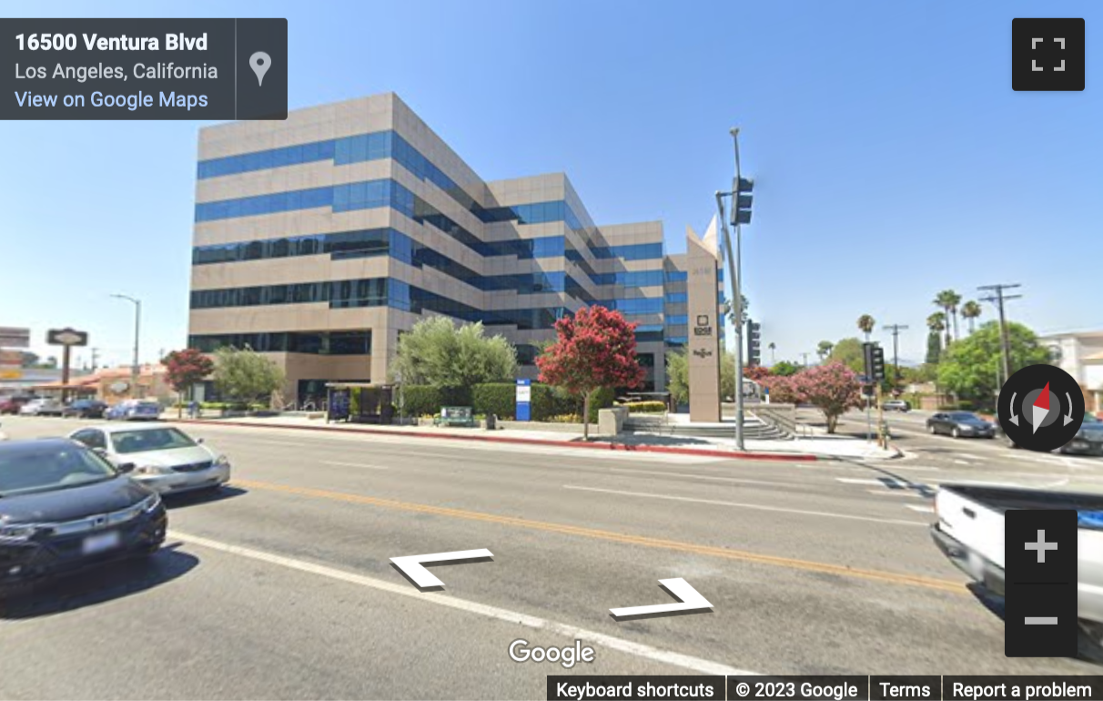 Street View image of 16501 Ventura Blvd, Suite 400, Encino, California, USA