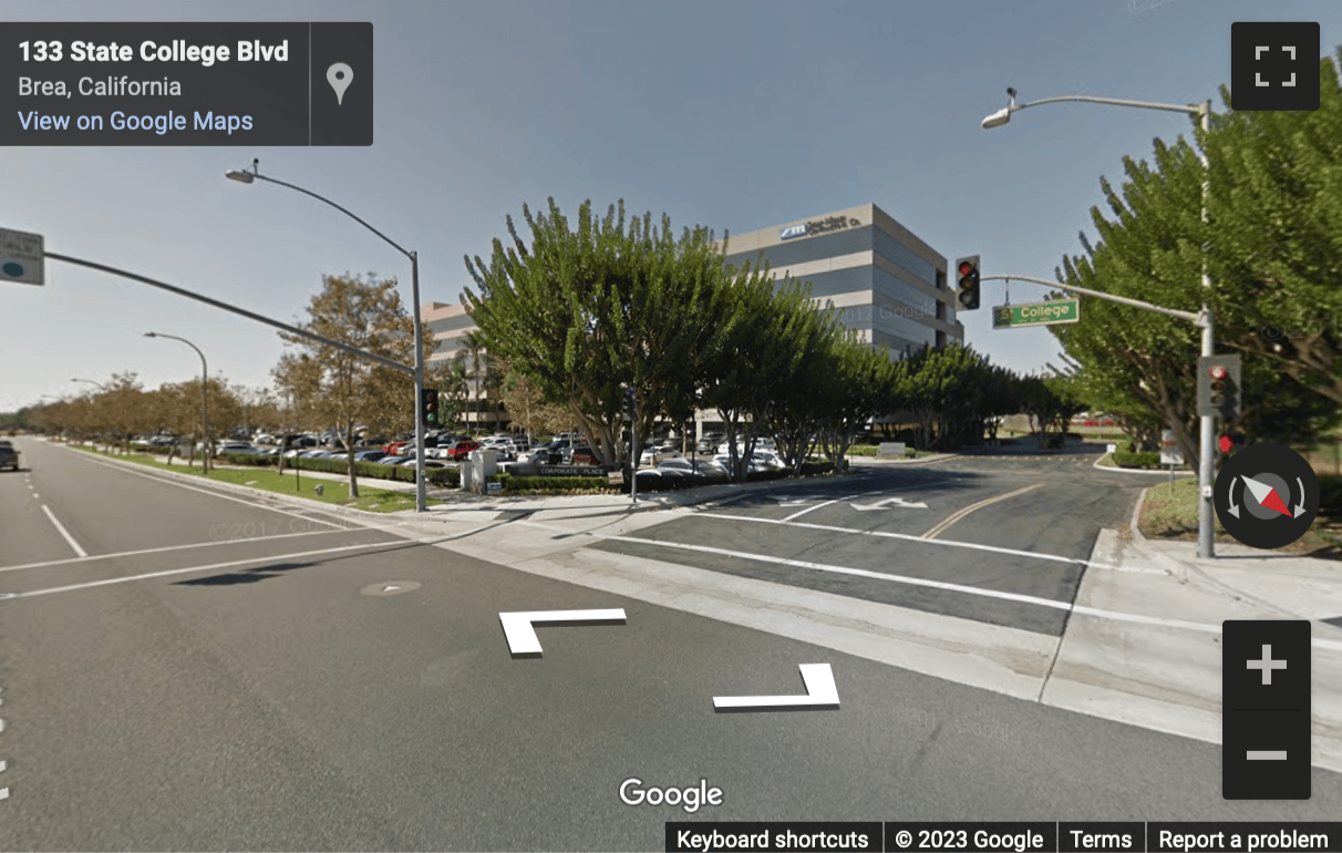 Street View image of 135 South State College Blvd, Brea, California, USA