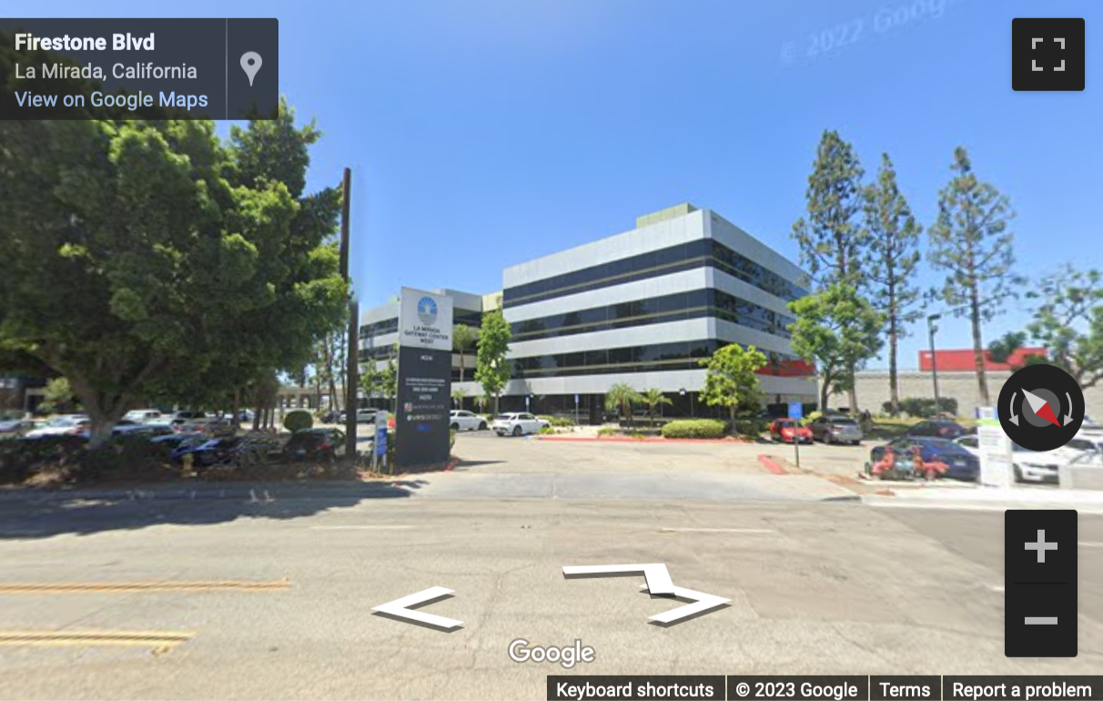 Street View image of 14241 E. Firestone Blvd, La Mirada, California, USA