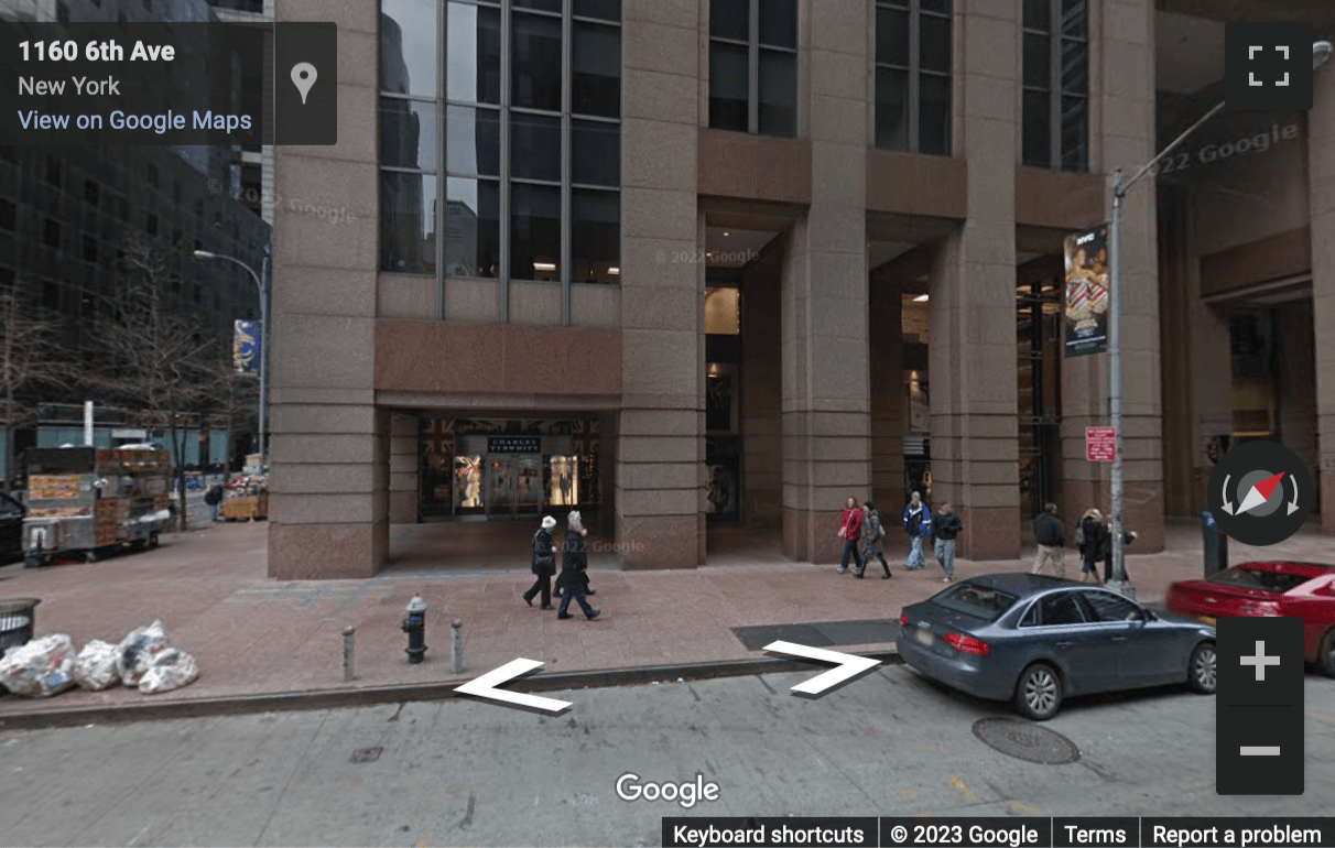 Street View image of 1177 Avenue of the Americas, 5th Floor, New York, New York State, USA