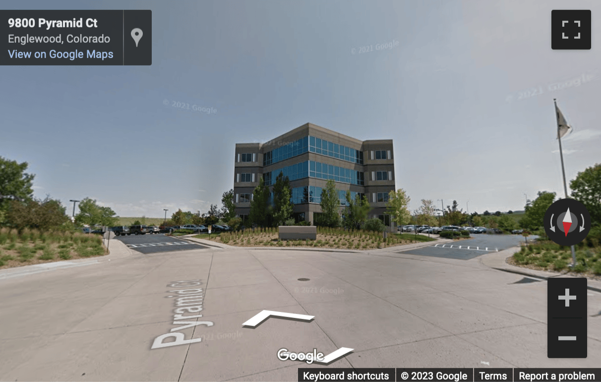 Street View image of 9800 Mount Pyramid Court, Suite 400, Meridian at Crossroad Center, Englewood