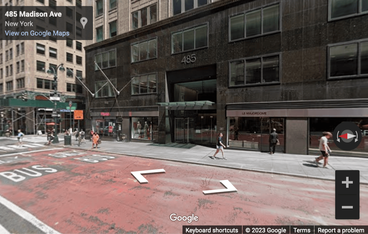 Street View image of 485 Madison Avenue, New York, New York State, USA
