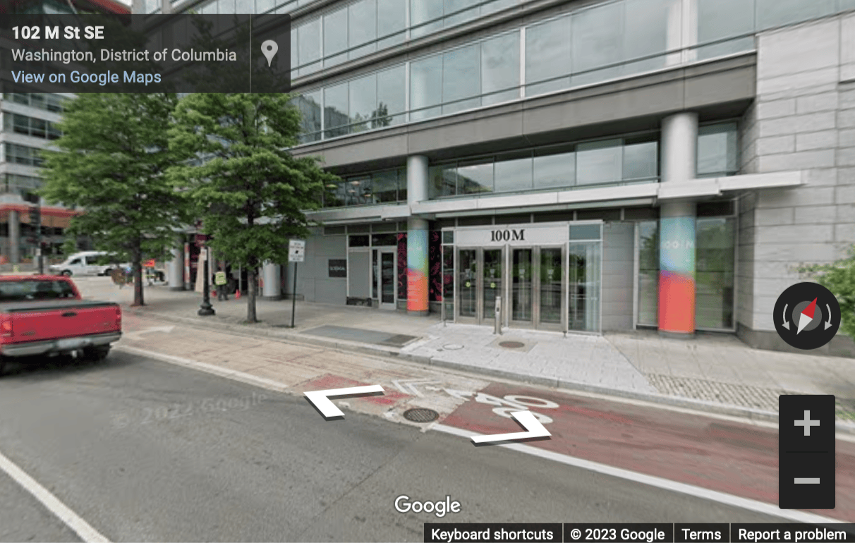 Street View image of 100 M Street, S. E. , Suite 600, Washington, Washington DC, District Columbia, USA