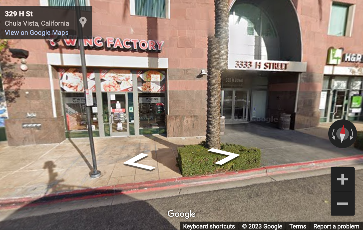 Street View image of 333 H Street, Suite 5000, Chula Vista, California, USA