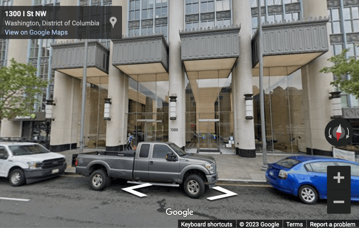 Street View image of 1300 I Street NW, Suite 400E, Washington, Washington DC, District Columbia, USA