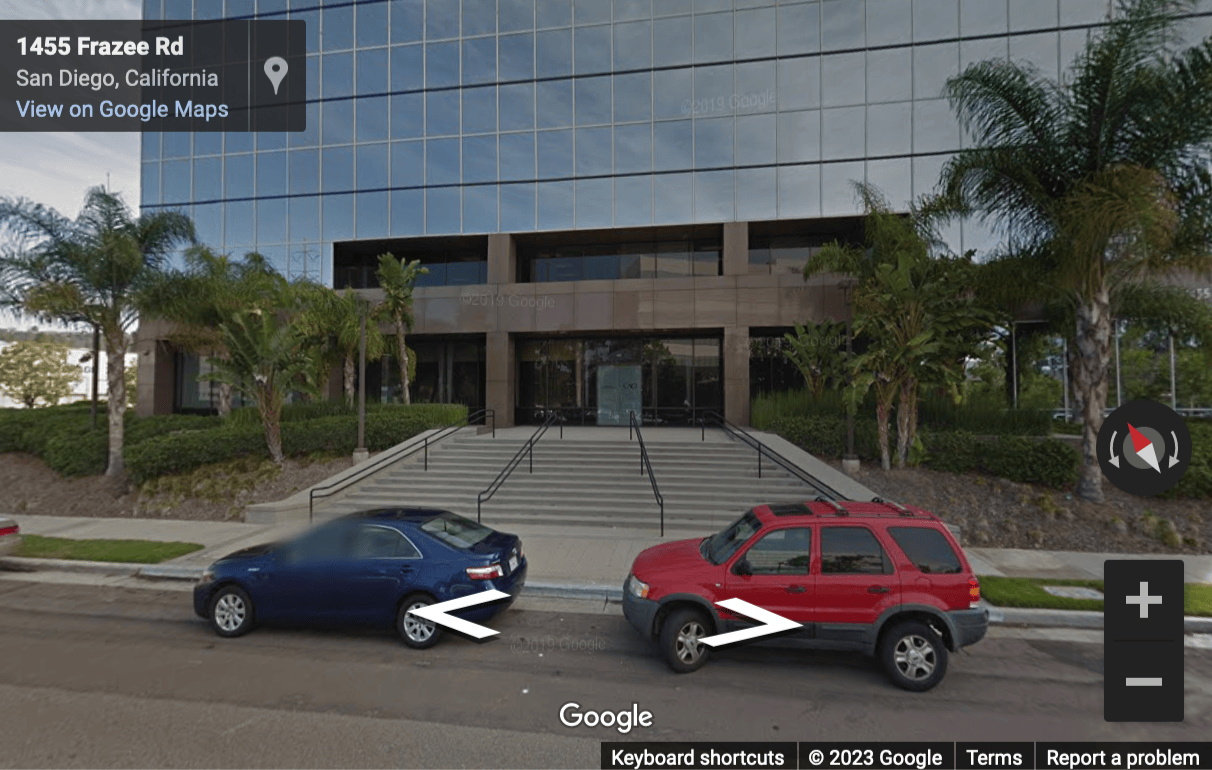 Street View image of 1455 Frazee Road, Suite 500, San Diego, California, USA