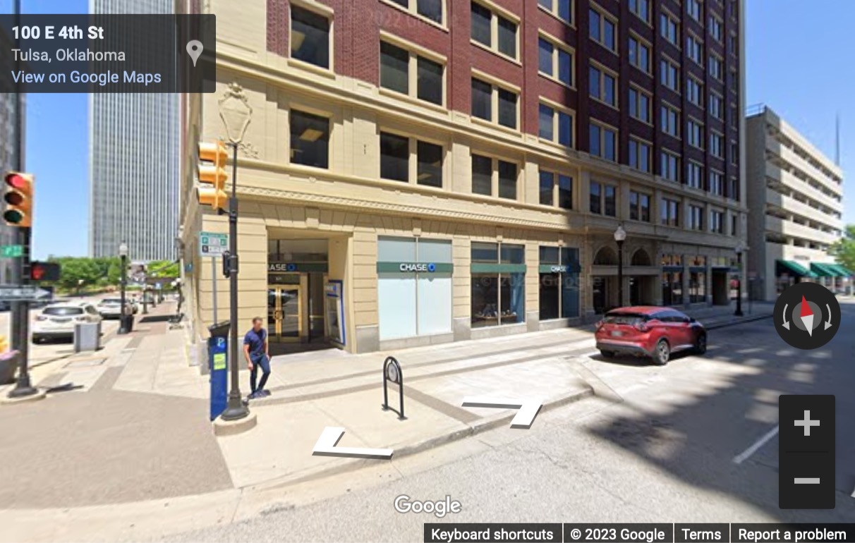 Street View image of 321 S. Boston, Suite 300, Tulsa, Oklahoma, USA