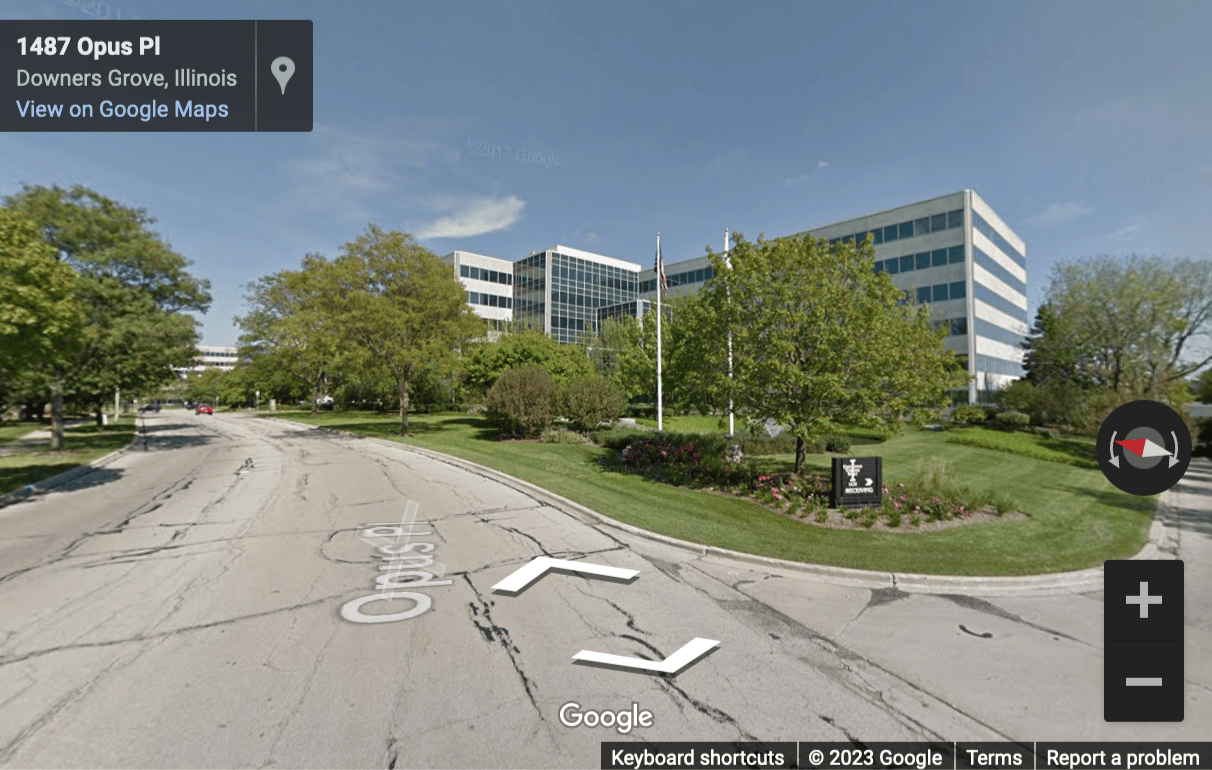 Street View image of 1431 Opus Place, Suite 110, Downers Grove, Wheaton, Illinois, USA