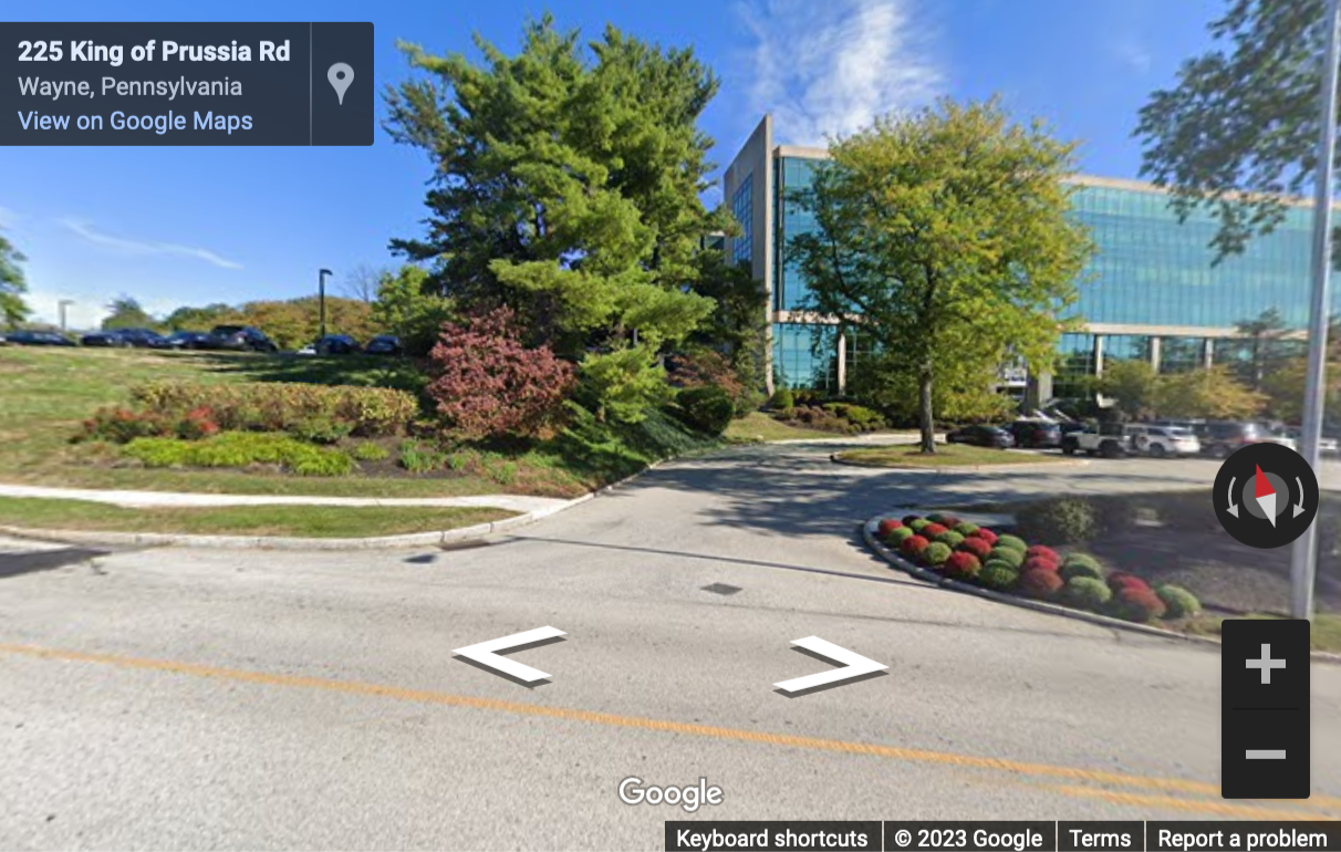 Street View image of 201 King of Prussia Road, Suite 650, Radnor, Pennsylvania, USA
