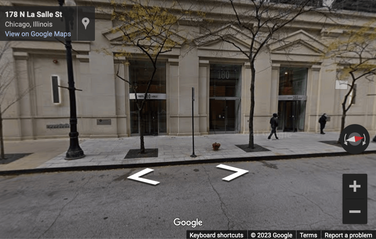 Street View image of 180 North LaSalle Street, Suite 2200, Chicago, Illinois, USA