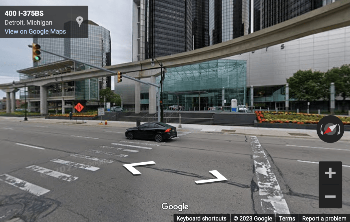 Street View image of 400 Renaissance Center, Suite 3800, Detroit, Michigan, USA