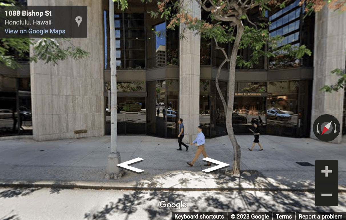 Street View image of (HON) 1003 Bishop Street, Suite 2700, Honolulu, Hawaii, USA