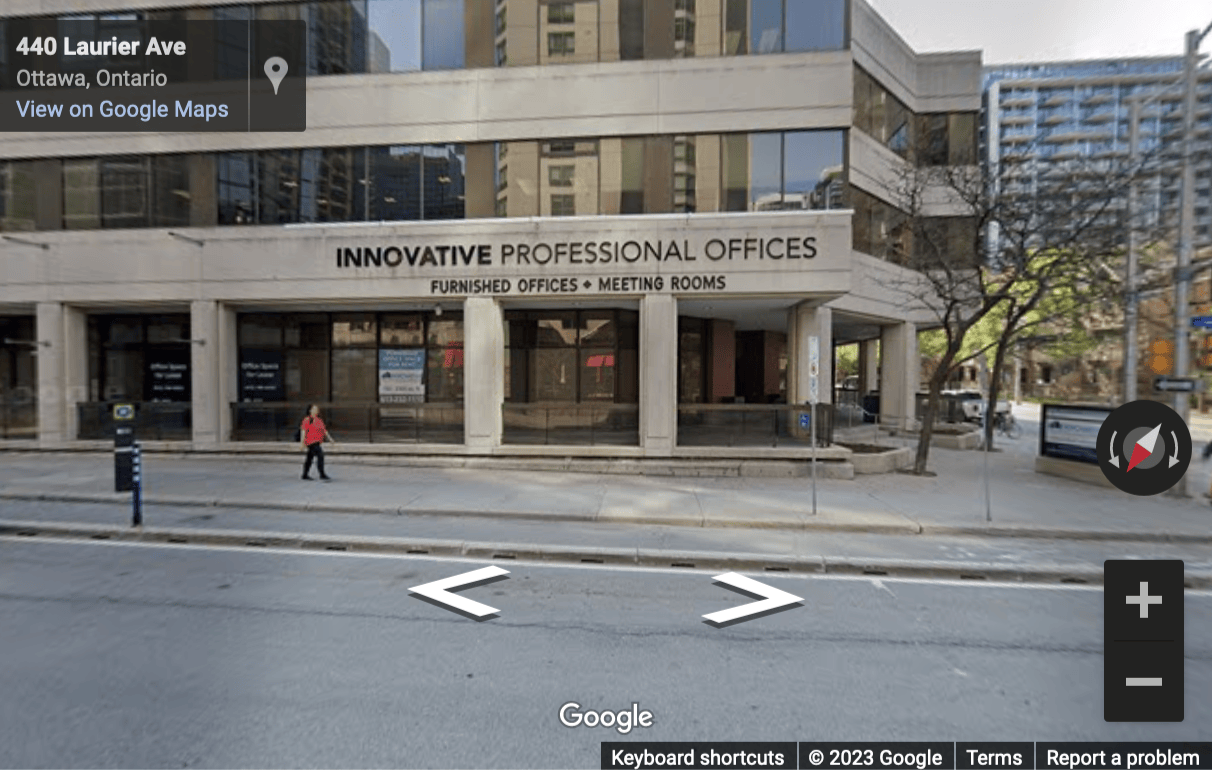 Street View image of 440 Laurier Ave. West, Suite 200, Ottawa, Canada, Ontario