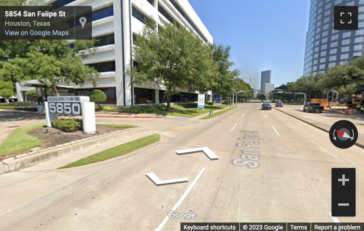 Street View image of 5850 San Felipe, Suite 500, Houston, Texas, USA
