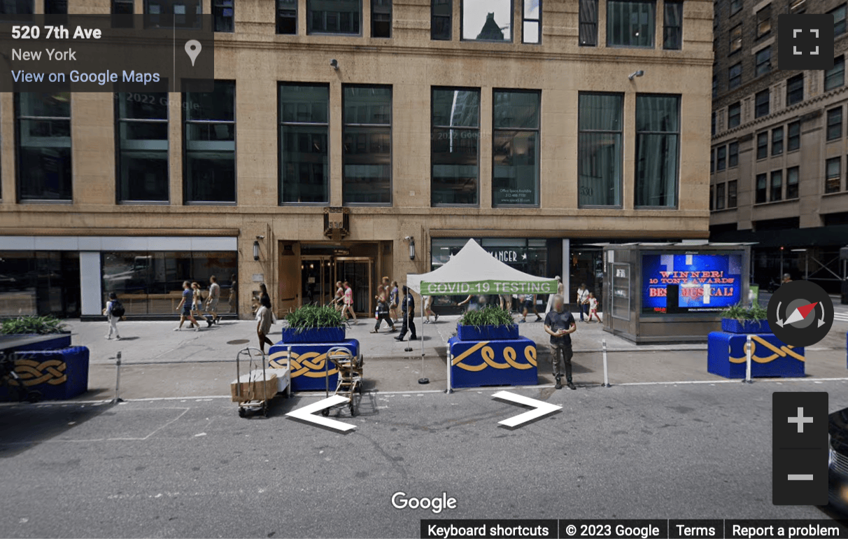 Street View image of 530 Seventh Avenue, Floor M1, New York, New York State, USA