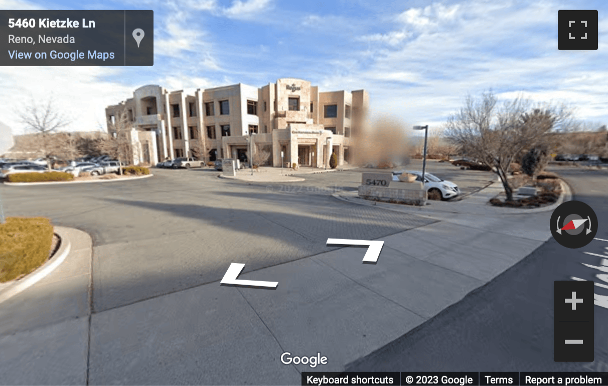 Street View image of 5470 Kietzke Lane, Suite 130, Reno, Nevada, USA