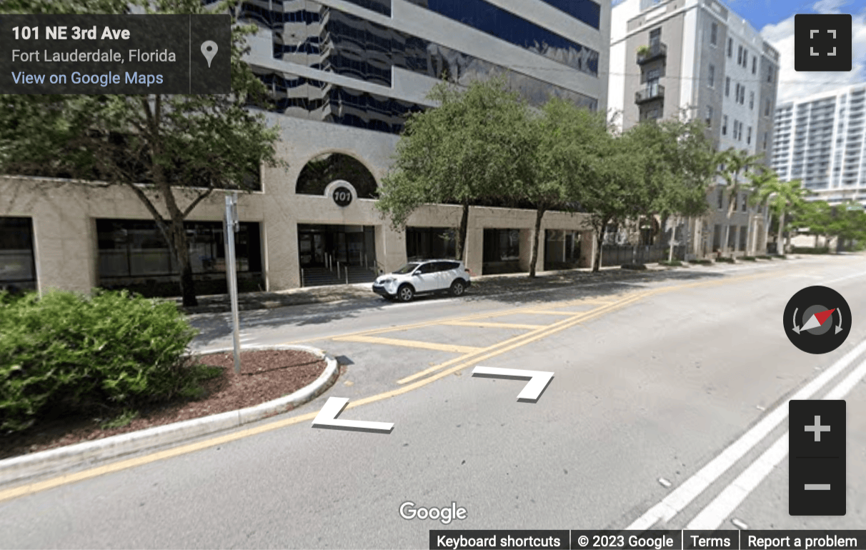Street View image of 101 NE 3rd Ave. Ste. 1500, Fort Lauderdale, Florida, USA