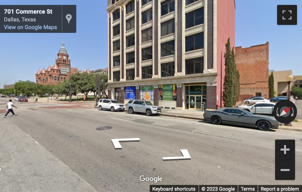 Street View image of 701 Commerce Street, Dallas, Texas, USA
