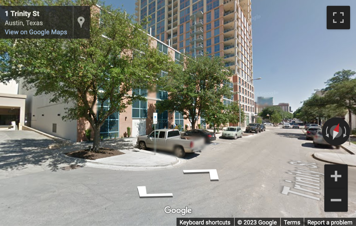 Street View image of 98 San Jacinto, Austin, Texas, USA