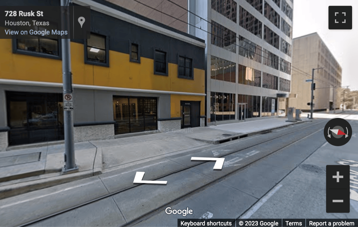 Street View image of 720 Rusk Street, Houston, Texas, USA