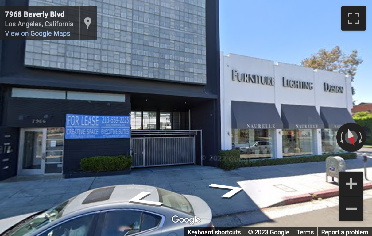 Street View image of 7966 Beverly Boulevard, Los Angeles, CA 90048, California, USA