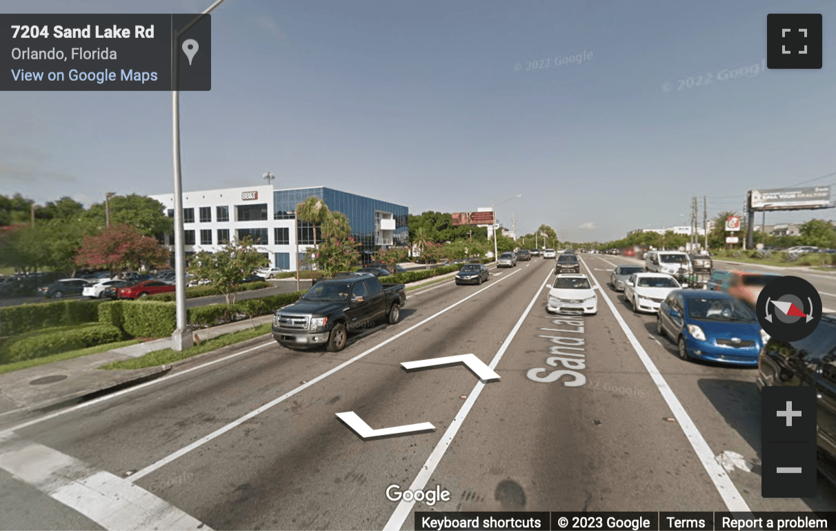 Street View image of 7208 W. Sand Lake Road, Suite 305, Orlando, Florida, USA