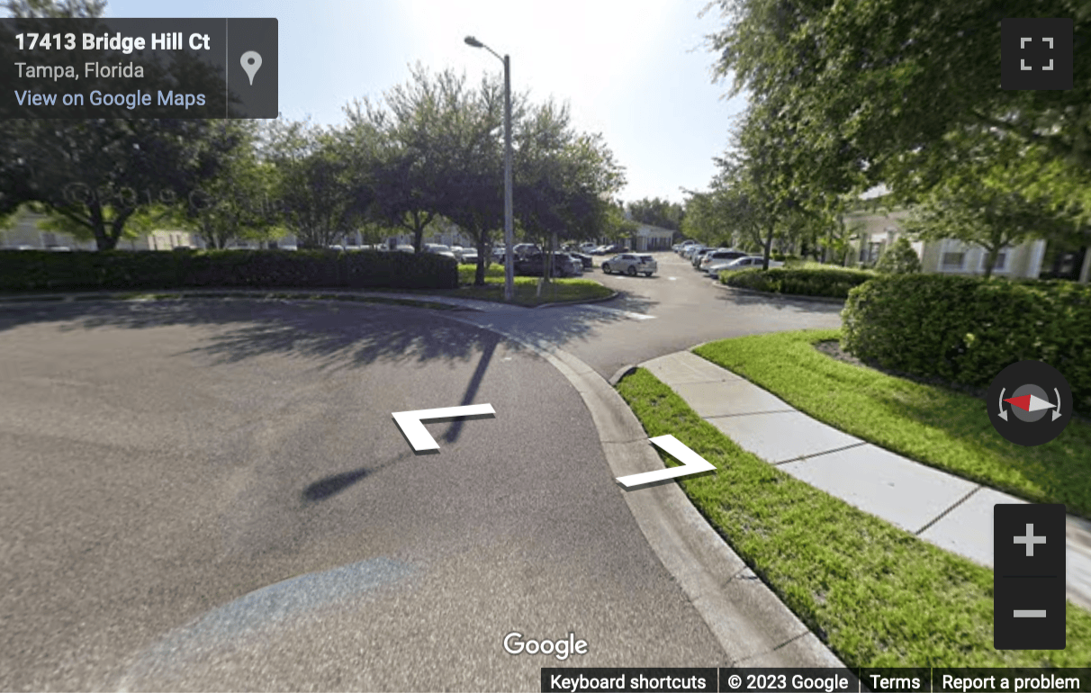 Street View image of 17427 Bridge Hill Court, Tampa, Florida, USA