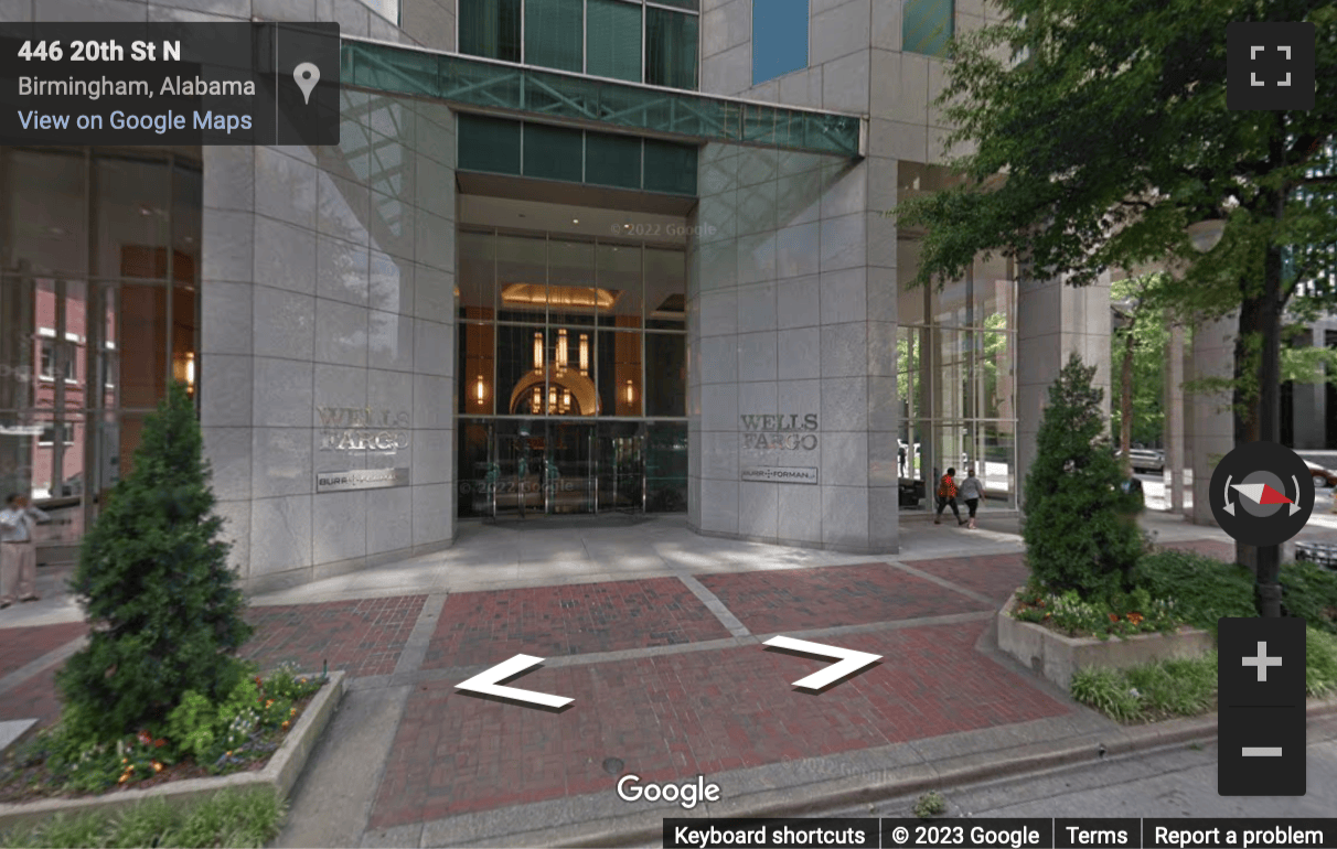Street View image of 420 North 20th Street, Suite 2200, Downtown Wells Fargo Center, Birmingham (Alabama)