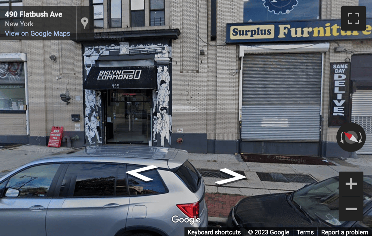 Street View image of 495 flatbush avenue, Brooklyn, New York City Area, USA