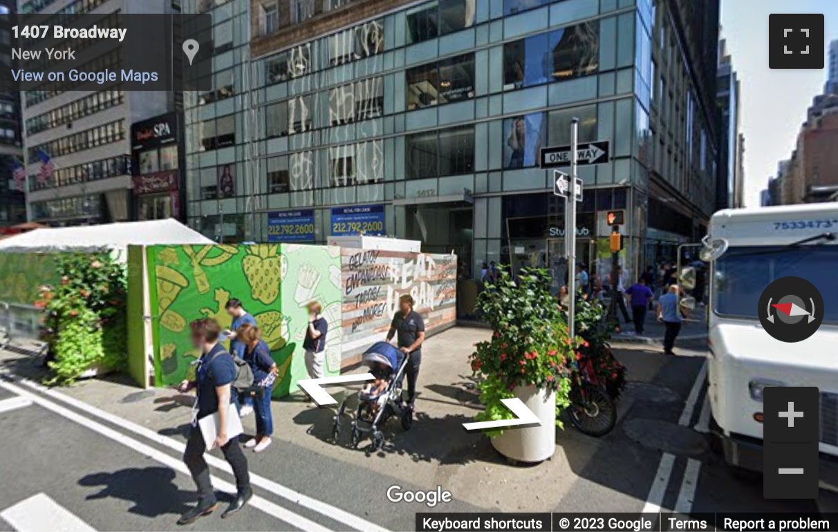 Street View image of 1412 Broadway, 21st Floor, New York, New York State, USA