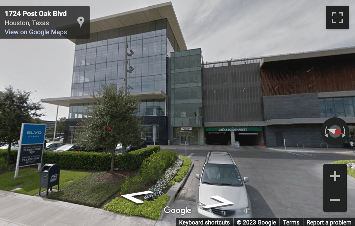 Street View image of 1700 Post Oak Boulevard, 2 BLD Place, Suite 600, Houston, Texas, USA