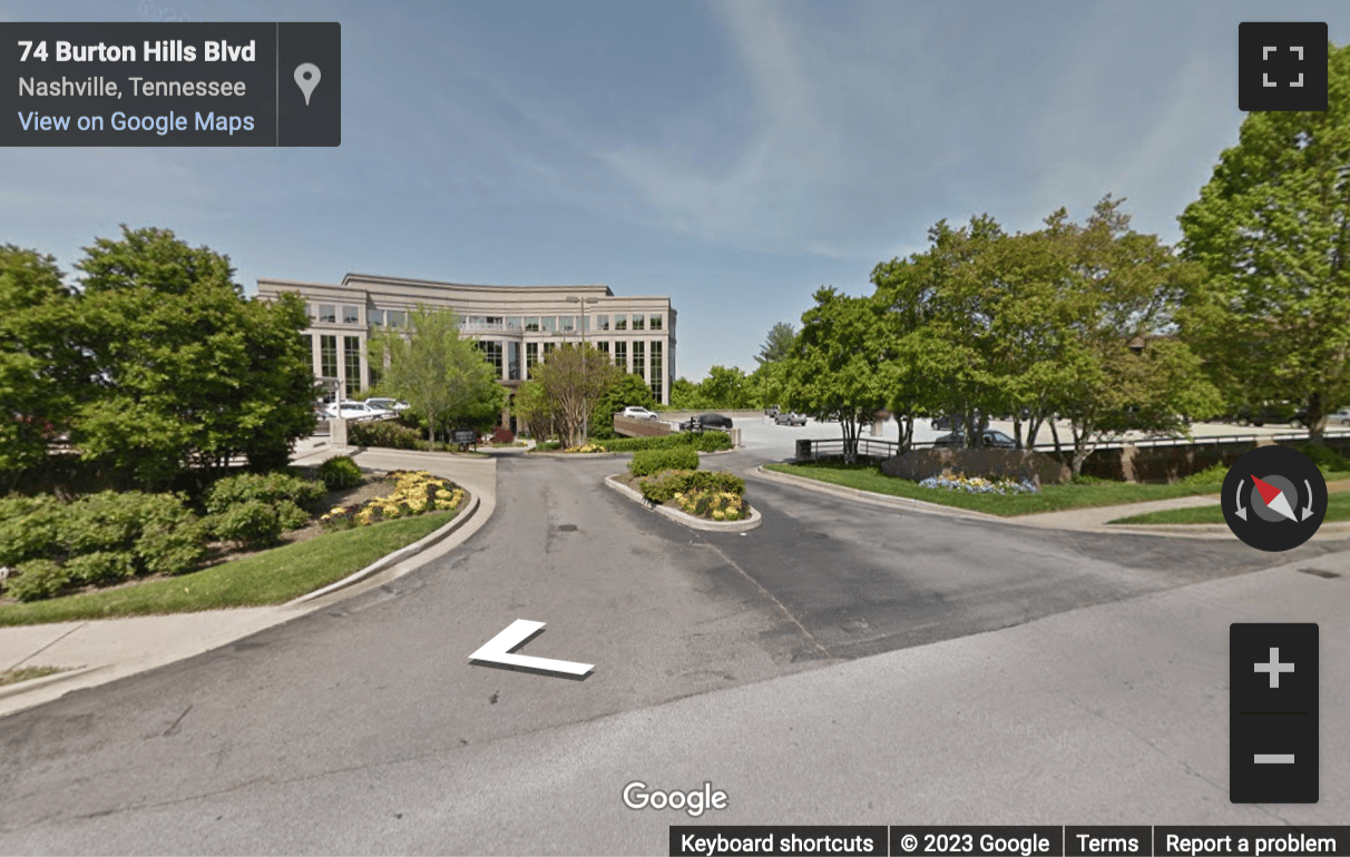 Street View image of 40 Burton Hills Boulevard, Suite 200, Nashville, Tennessee, USA