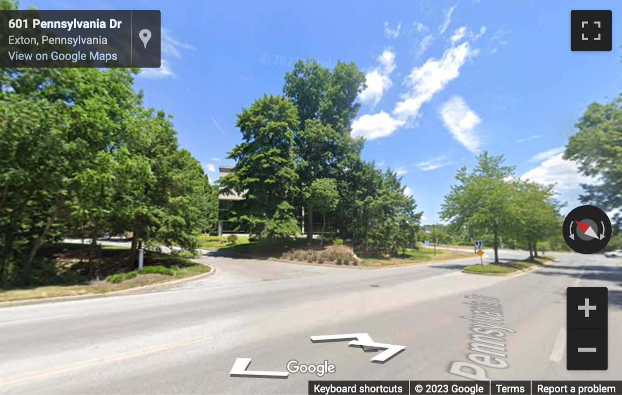 Street View image of 600 Eagleview Blvd. , Suite 300, Eagleview Corporate Centre, Exton, Pennsylvania, USA