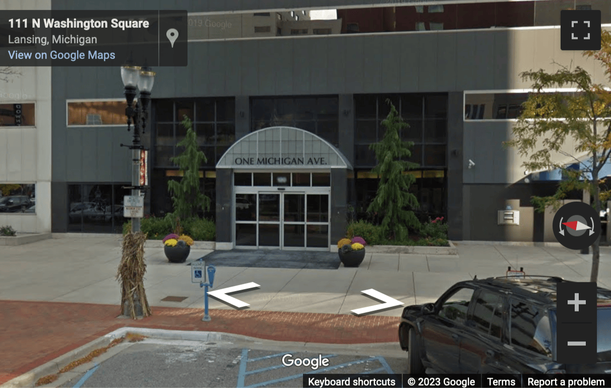 Street View image of 120 Washington Square, 300, One Michigan Avenue Business Center, Lansing