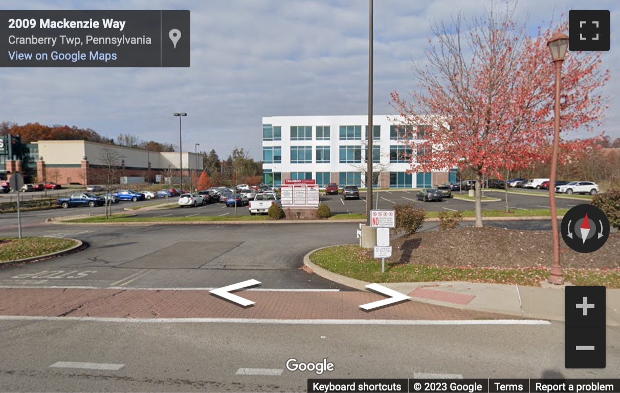 Street View image of 2009 Mackenzie Way, Suite 100, Cranberry Crossroads Centre, Cranberry Township, Pennsylvania, USA