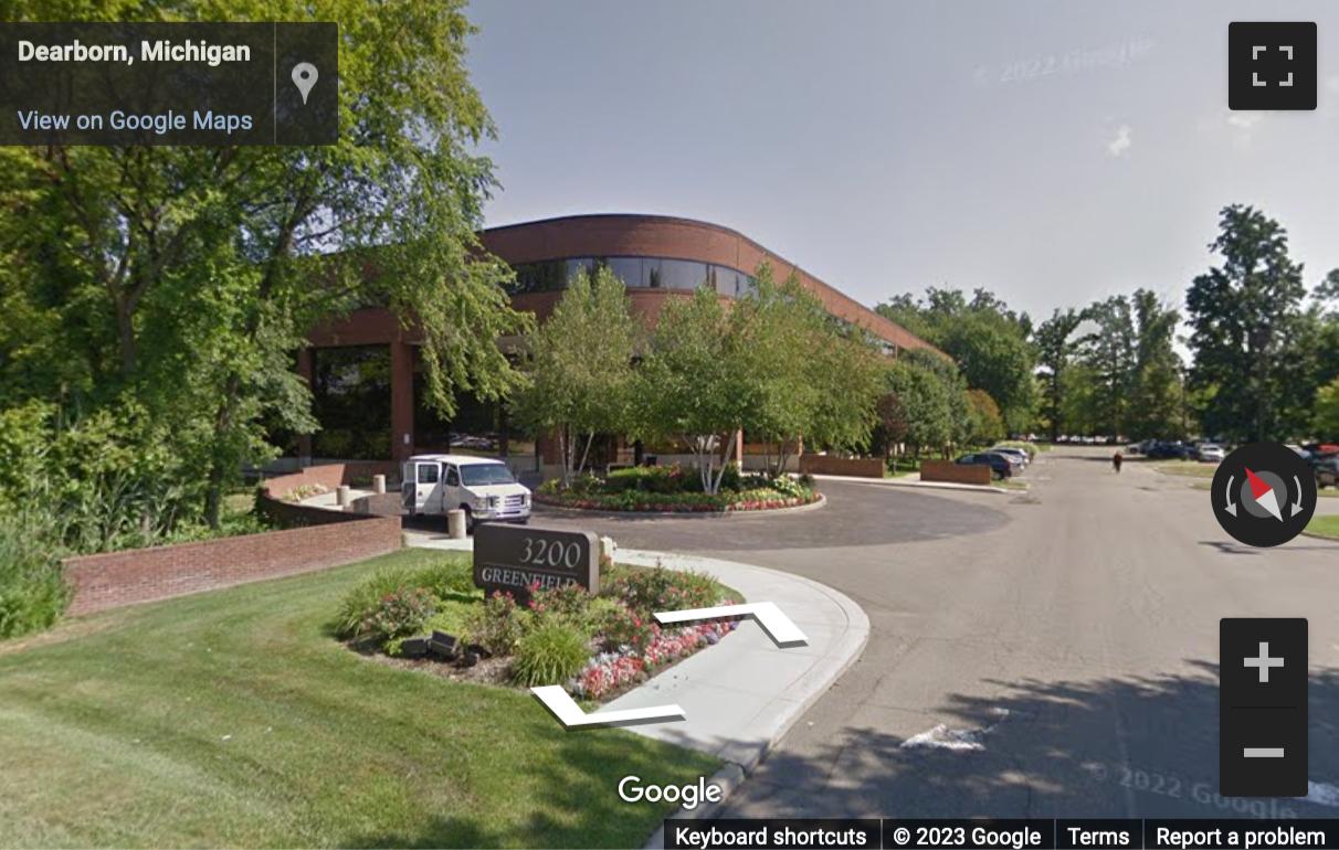 Street View image of 3200 Greenfield Road, Suite 300, Dearborn Business Centre, Dearborn, Michigan, USA