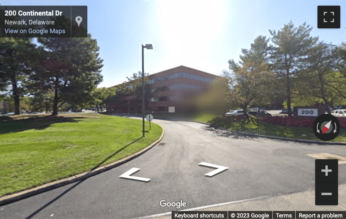 Street View image of 200 Continental Drive, 400, Christiana Corporate Business Center, Newark (Delaware)